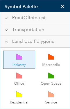 Symbol Palette pane with Industry selected Symbol Palette pane with Industry selected
