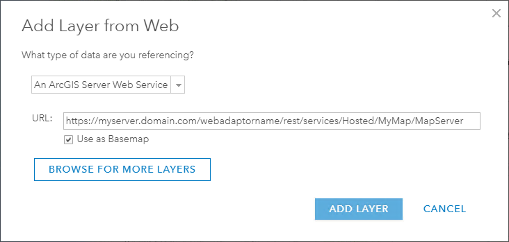 Add map service as basemap Add map service as basemap